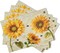 Summer Vintage Sunflower Placemats Set of 4 - Yellow Grunge Flower Farmhouse Tablemats Linen Fabric, Heat-Resistant Washable Stain Proof Place Mats for Dining Table Decoration